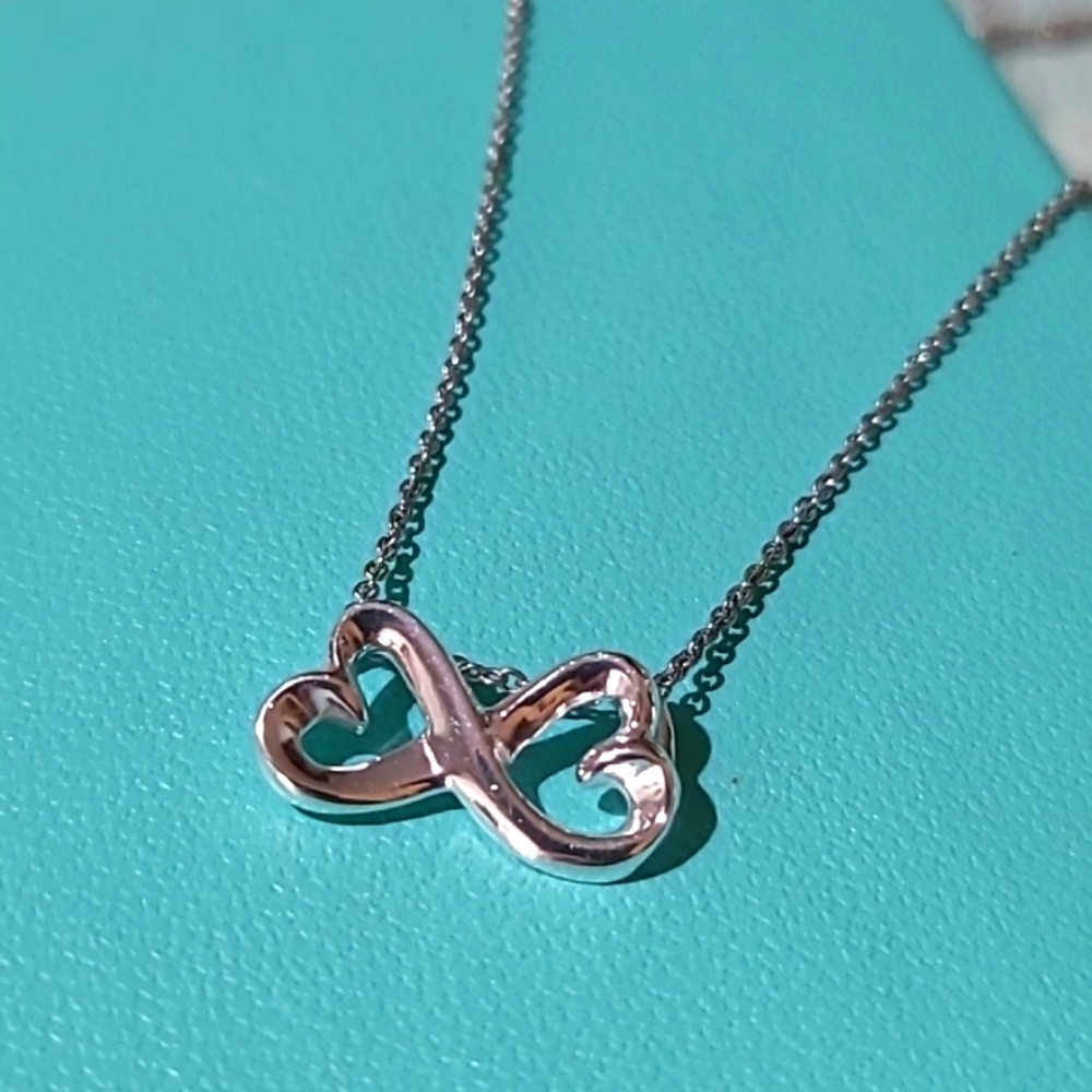 Infinity Double Heart Necklace in Sterling Silver